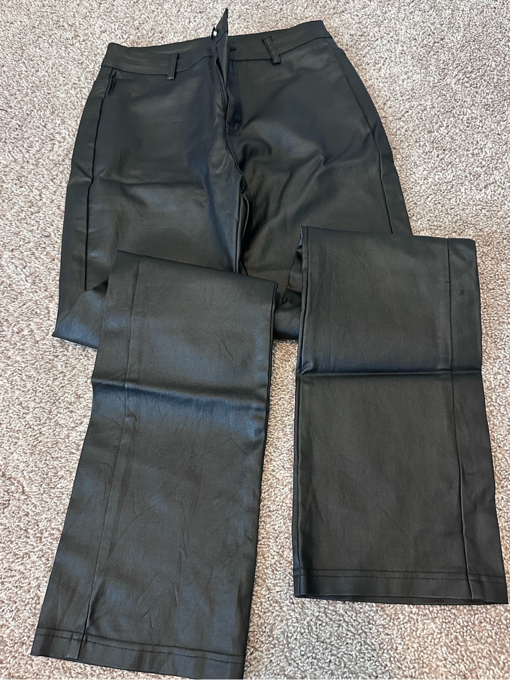 SHEIN Black Faux Leather Skinny Pants